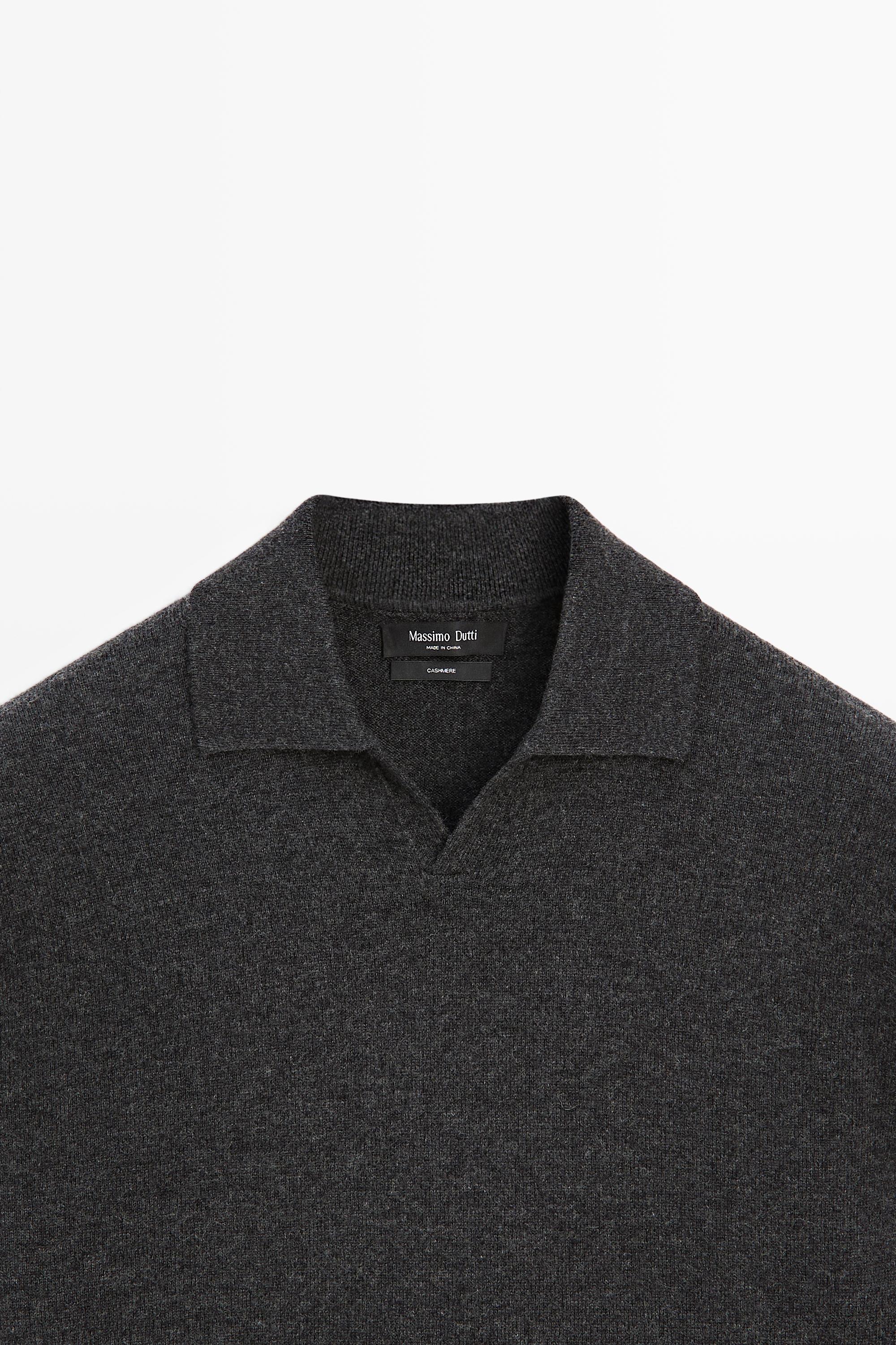 Pull polo en maille 100 % cachemire